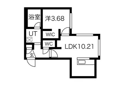 オルセーリュクス山鼻(1LDK/3階)の間取り写真
