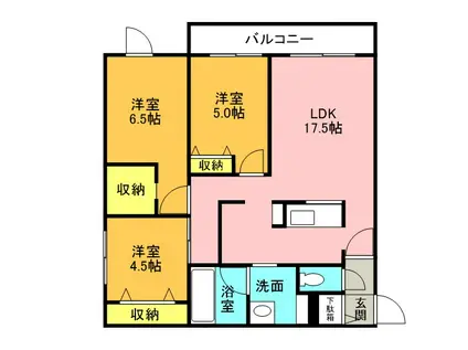 ノース SEA ROAD(3LDK/1階)の間取り写真