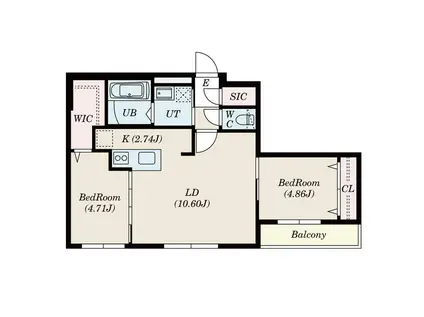ラクラス大通東(2LDK/3階)の間取り写真