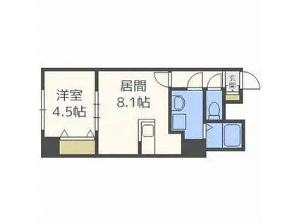 E-HORIZON山鼻(1LDK/4階)の間取り写真