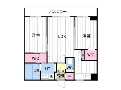 ONE YAMAHANA(2LDK/3階)の間取り写真