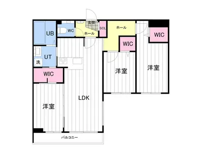 ONE YAMAHANA(3LDK/5階)の間取り写真