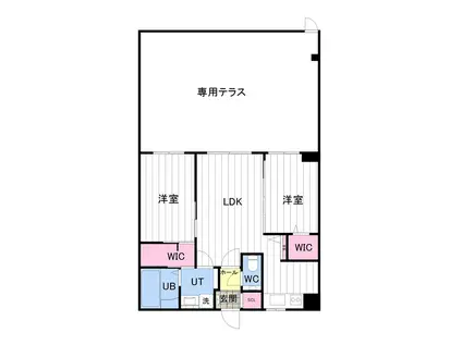 ONE YAMAHANA(2LDK/1階)の間取り写真