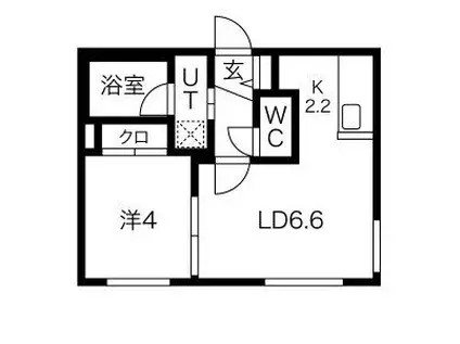 輝和 平岸4条16丁目MS(1LDK/1階)の間取り写真