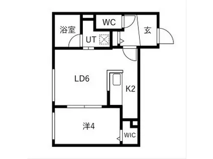 輝和 平岸4条16丁目MS(1LDK/3階)の間取り写真