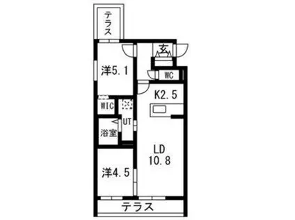 ALTUS南平岸(2LDK/1階)の間取り写真