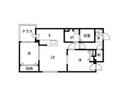 NEXT AVE.KOTONI(2LDK/1階)の間取り写真