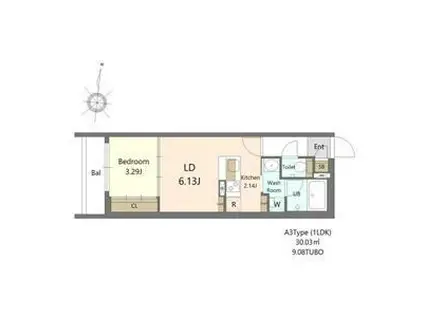 S-RESIDENCE医大南ALTIER(1LDK/1階)の間取り写真