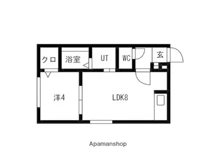 ラフィーネ発寒南(1LDK/3階)の間取り写真