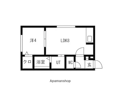 ラフィーネ発寒南(1LDK/4階)の間取り写真