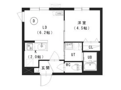 ラグジースペースS13(1LDK/5階)の間取り写真