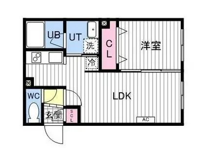 ASTER S14(1LDK/2階)の間取り写真