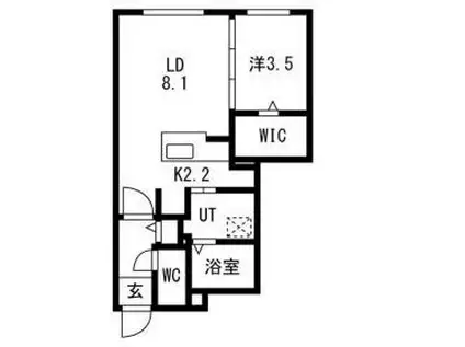 八軒3-2MS(1LDK/4階)の間取り写真