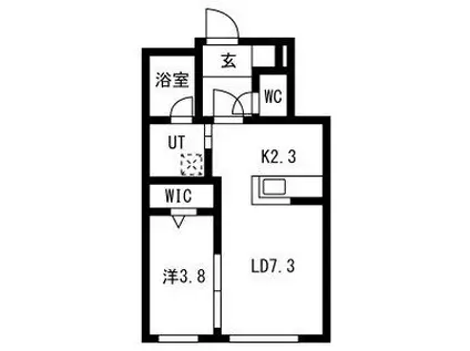 ハイヒルズ(1LDK/4階)の間取り写真