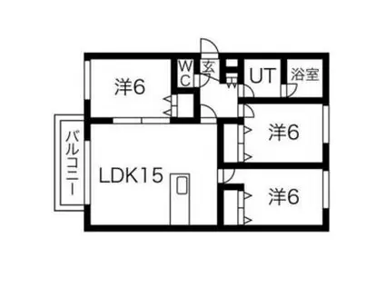 ヴァンベール山の手(3LDK/2階)の間取り写真