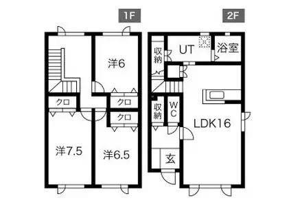 TERRACE LYCKA B棟(テラスリュッカ)(3LDK)の間取り写真