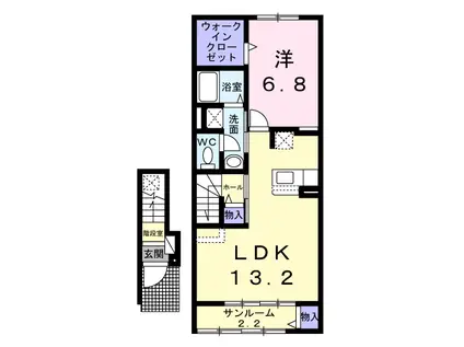 グランバレーA(1LDK/2階)の間取り写真