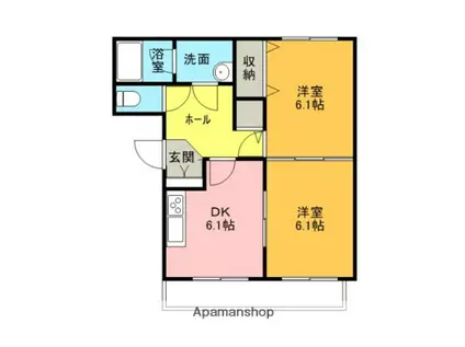 ブレインマンション堀口MINI(2DK/2階)の間取り写真