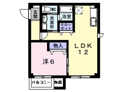 マダムハウス(1LDK/2階)の間取り写真