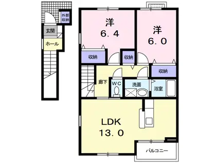 サンリットⅠ(2LDK/2階)の間取り写真