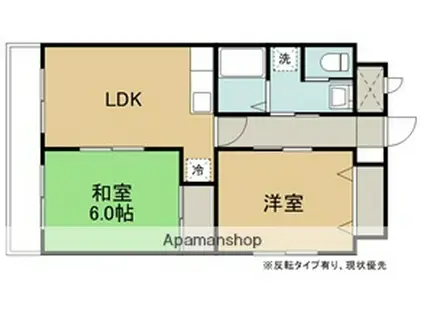 テリトワールSATO壱号館(2LDK/4階)の間取り写真