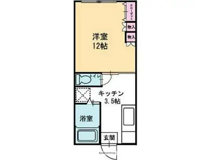 オーパル加賀野Ⅱ(1K/1階)の間取り写真