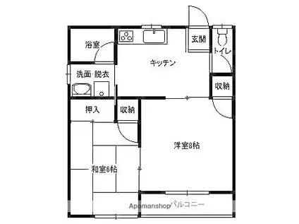 あさぬまアパート3号館(2DK/1階)の間取り写真