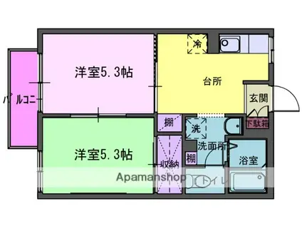 アビタシオンMⅢC(2K/1階)の間取り写真