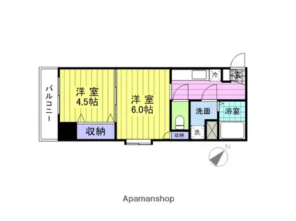 PARK FREA(2K/4階)の間取り写真