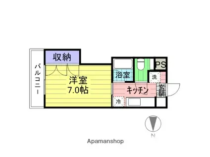 ブランドール八乙女(1K/3階)の間取り写真