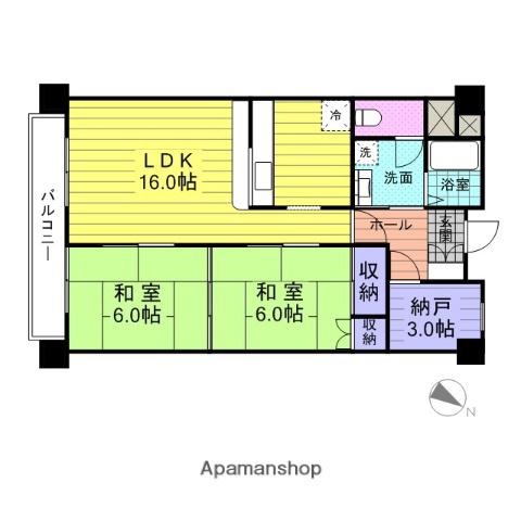 PROSPER-1-OIZUMI(2SLDK/3階)の間取り写真