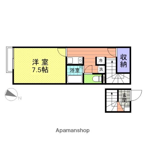 AZUR ONO(1K/2階)の間取り写真