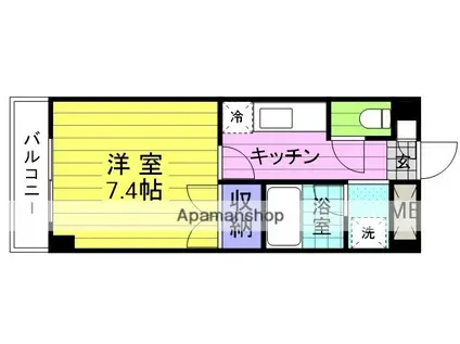 サンハイツビル(1K/3階)の間取り写真