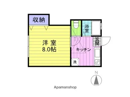 BAY BREEZE(1K/1階)の間取り写真