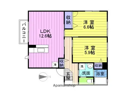 マロンハウス(2LDK/2階)の間取り写真