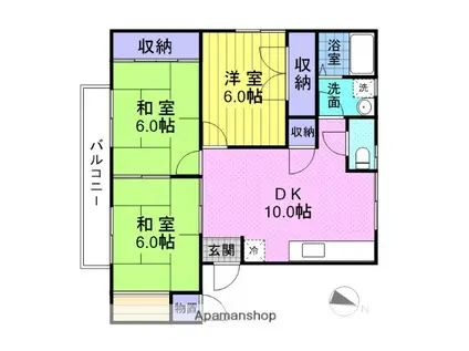 マリンハイツ(3LDK/2階)の間取り写真