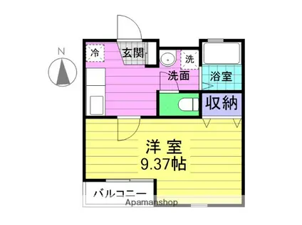 エアフォルク新田東Ⅰ番館・Ⅱ番館(1K/1階)の間取り写真