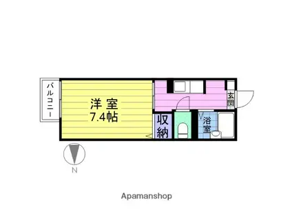 ラフィーネ中野栄(1K/2階)の間取り写真