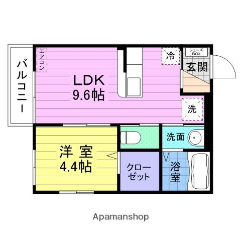 クレストⅢ(1LDK/3階)の間取り写真