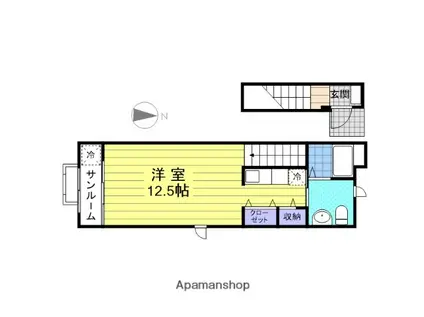 カーサ・コローナ(1K/2階)の間取り写真