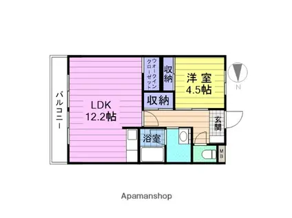 リピュート三浦(1LDK/1階)の間取り写真