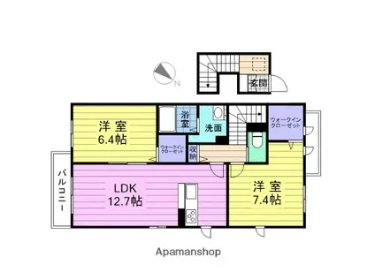 ベルタウンⅣ(2LDK/2階)の間取り写真