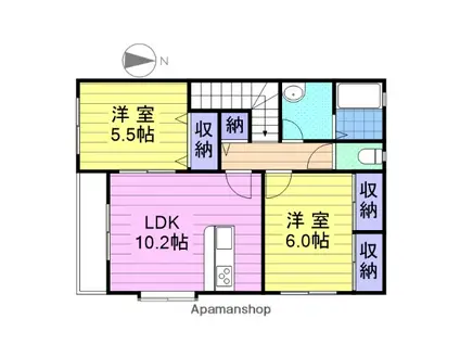 フィオーレ(2LDK/2階)の間取り写真