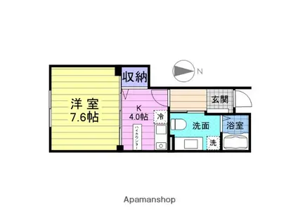 ひかりの杜 中野栄(1K/1階)の間取り写真
