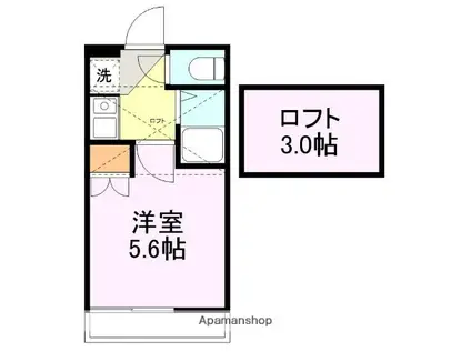 アップルハウス恵和町2(1K/2階)の間取り写真