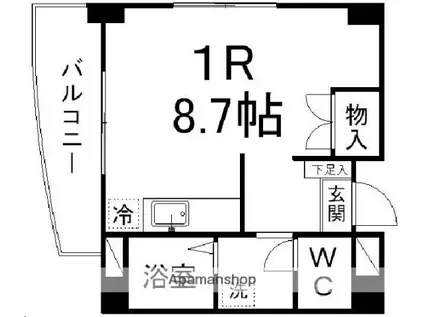 ベルコリーヌ小田原(ワンルーム/2階)の間取り写真