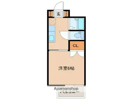 サンパレス向陽2(1K/2階)の間取り写真