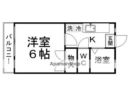 パルメゾン台原(1K/2階)の間取り写真