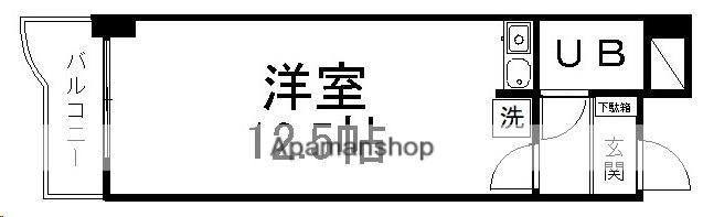 センチュリーマンション(ワンルーム/2階)の間取り写真