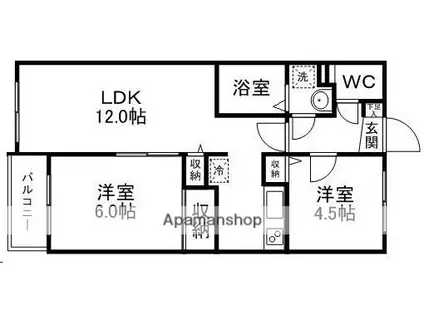 エスプワールグラン(2LDK/1階)の間取り写真